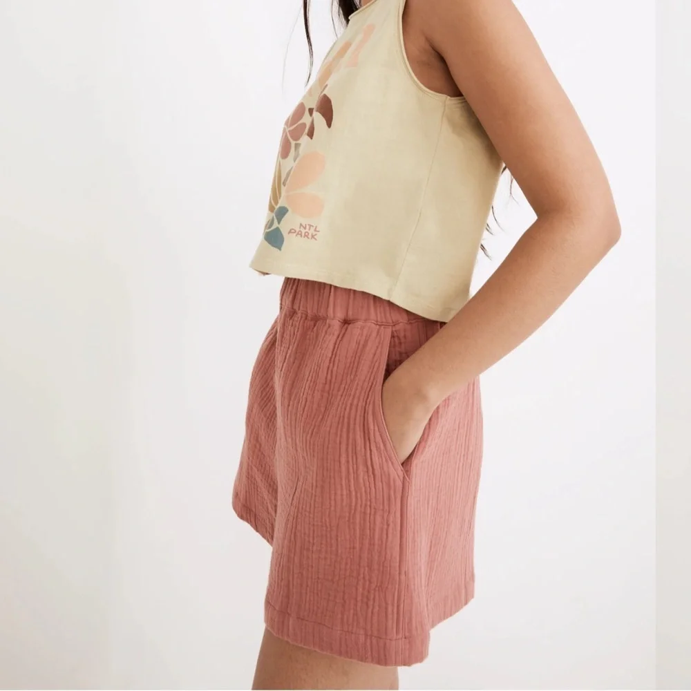 NWT Madewell Easy Pull-On Shorts in Lightspun Vintage Quartz Gauze Shorts Sz XS - Picture 7 of 7